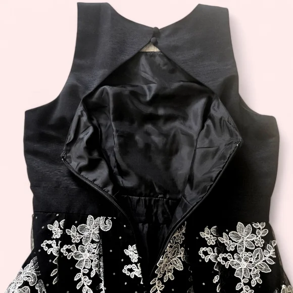 Eliza J Party Dress Overlay Embroidery Bling Wedding Guest Romance Fairy sz 6 - Picture 6 of 14